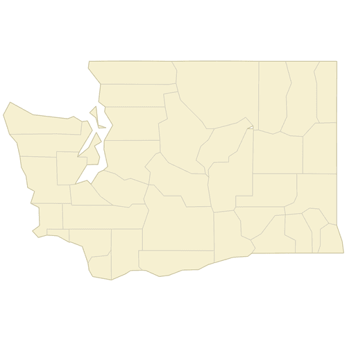 Preview of Blank Map of Washington Counties