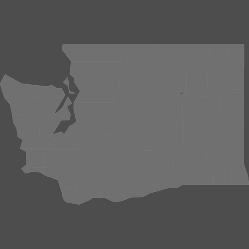 Preview of Blank Printable Map of Washington Counties (Dark Theme)