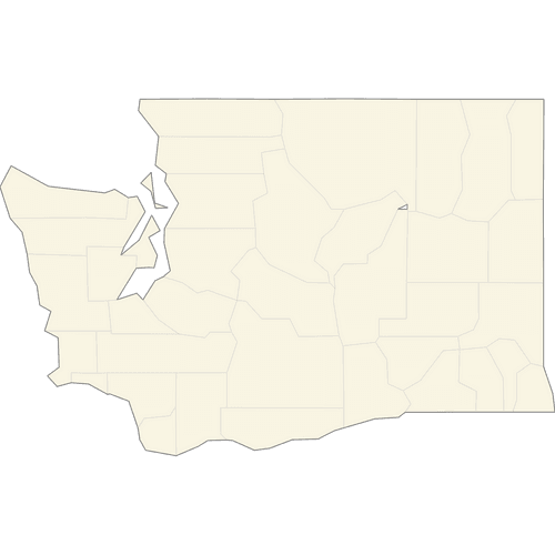 Preview of Blank Printable Map of Washington Counties