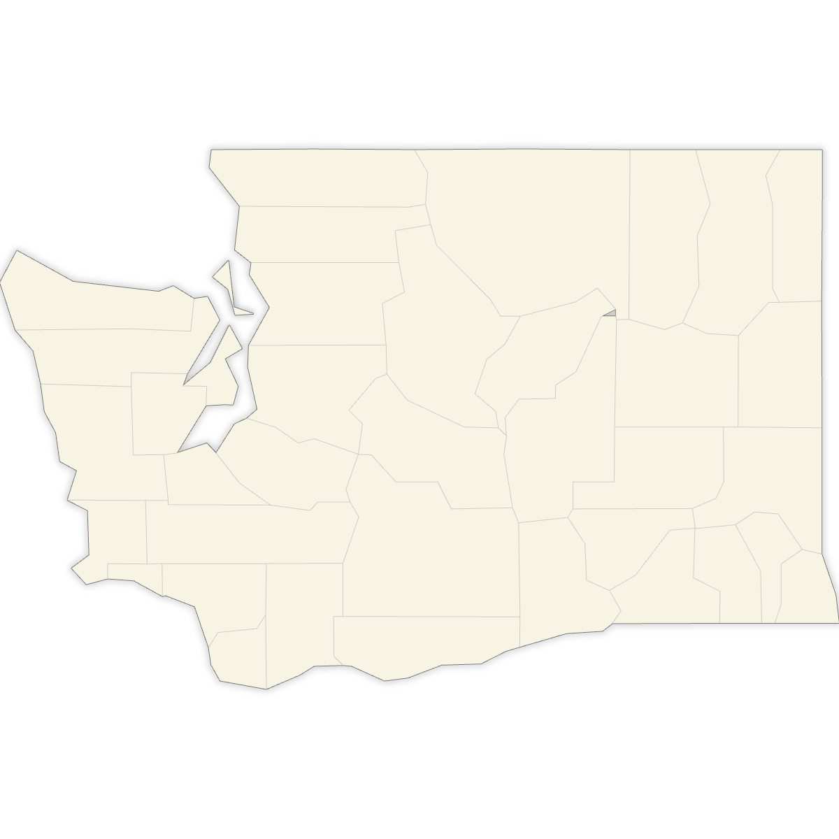 Blank Map of Washington Counties