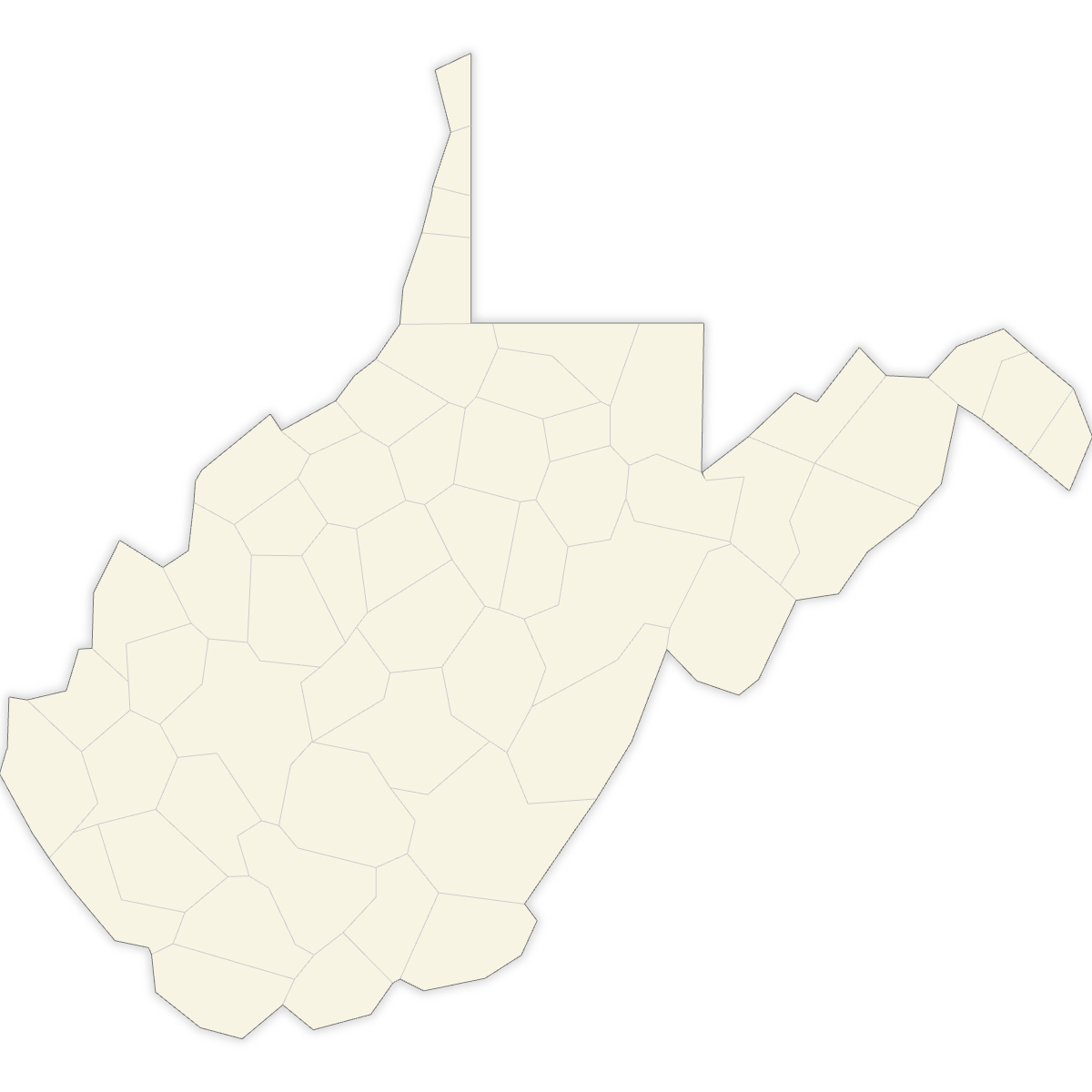 Blank Map of West Virginia Counties