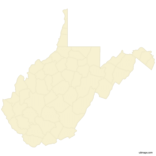Preview of Vector Map of West Virginia Counties