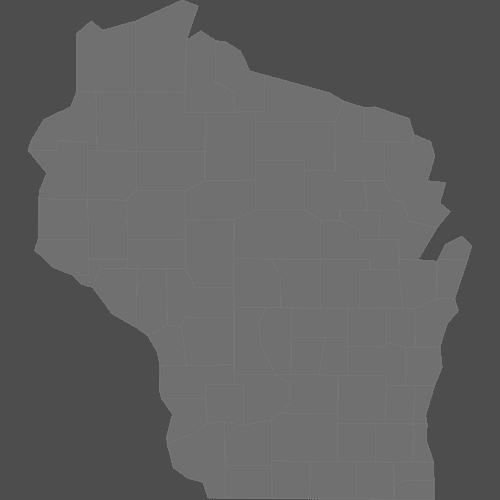 Preview of Blank Printable Map of Wisconsin Counties (Dark Theme)