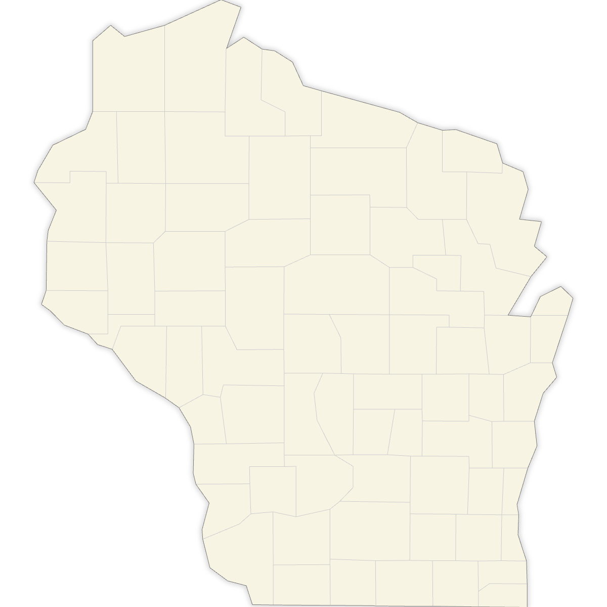 Blank Map of Wisconsin Counties