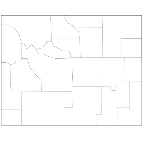 Preview of Outline Map of Wyoming Counties