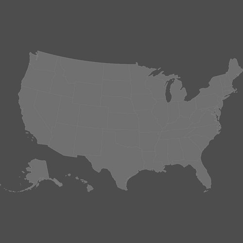 Preview of Blank Printable Map of the United States (Dark Theme)