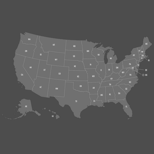 Preview of Labeled Map of the United States (Dark)