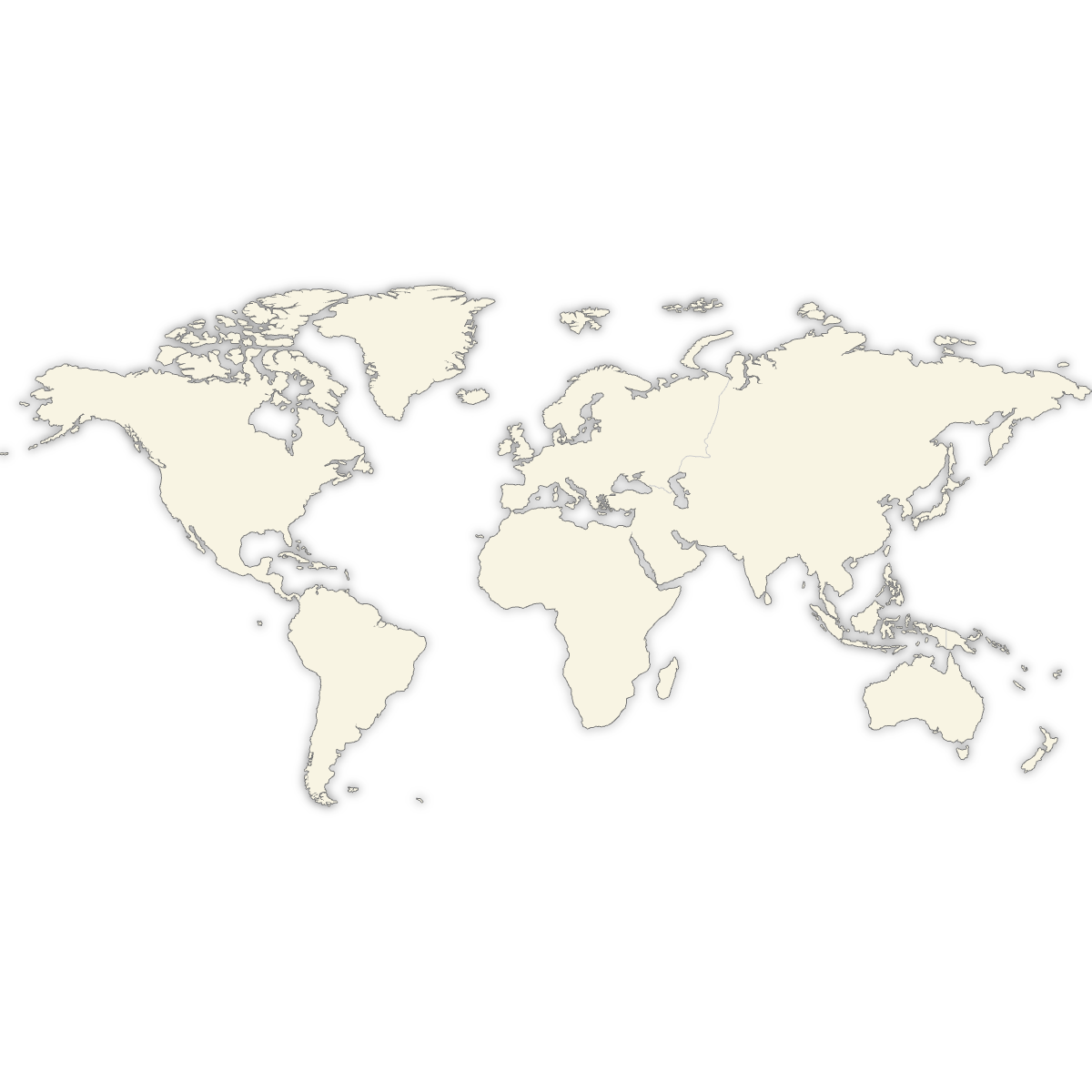 Blank Map of the World Continents