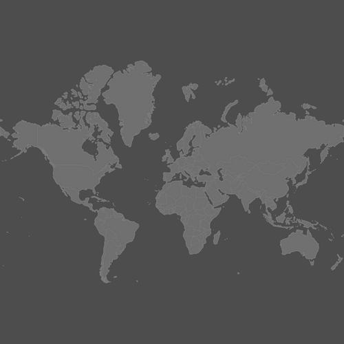 Preview of Blank Printable Map of the World (Dark Theme)