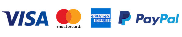 Visa, Mastercard, Amex, PayPal